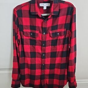 Old Navy Black And Red Classic Flannel Long Sleeve Shirt Size Small EUC
